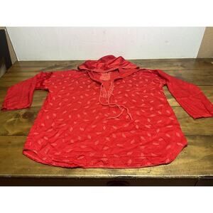 Johnny Was/Pete & Greta Red Hooded Blouse Jacket Size XS Lagenlook